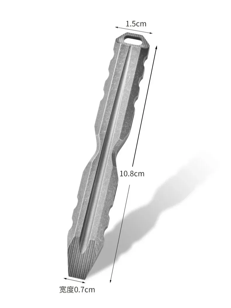 FEGVE PioneerEDC Titanium Alloy Pry Bar, Portable EDC Pocket Tool with Keychain Hanging Hole,
