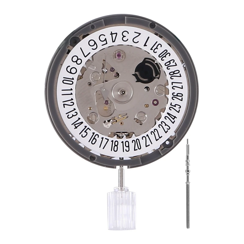 24 Jewels Watch Movement NH35A NH35 6 O'clock Watch Movement 21600Bph Black Date Window Watch Movement