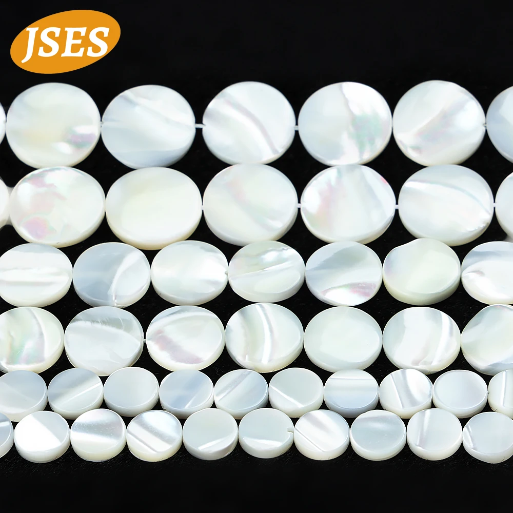 Natural 6/8/10/12/15mm White Trochus Shell Spacer Beads Horseshoe Shell Loose Stone Beads For Jewelry Making DIY Bracelet Charms