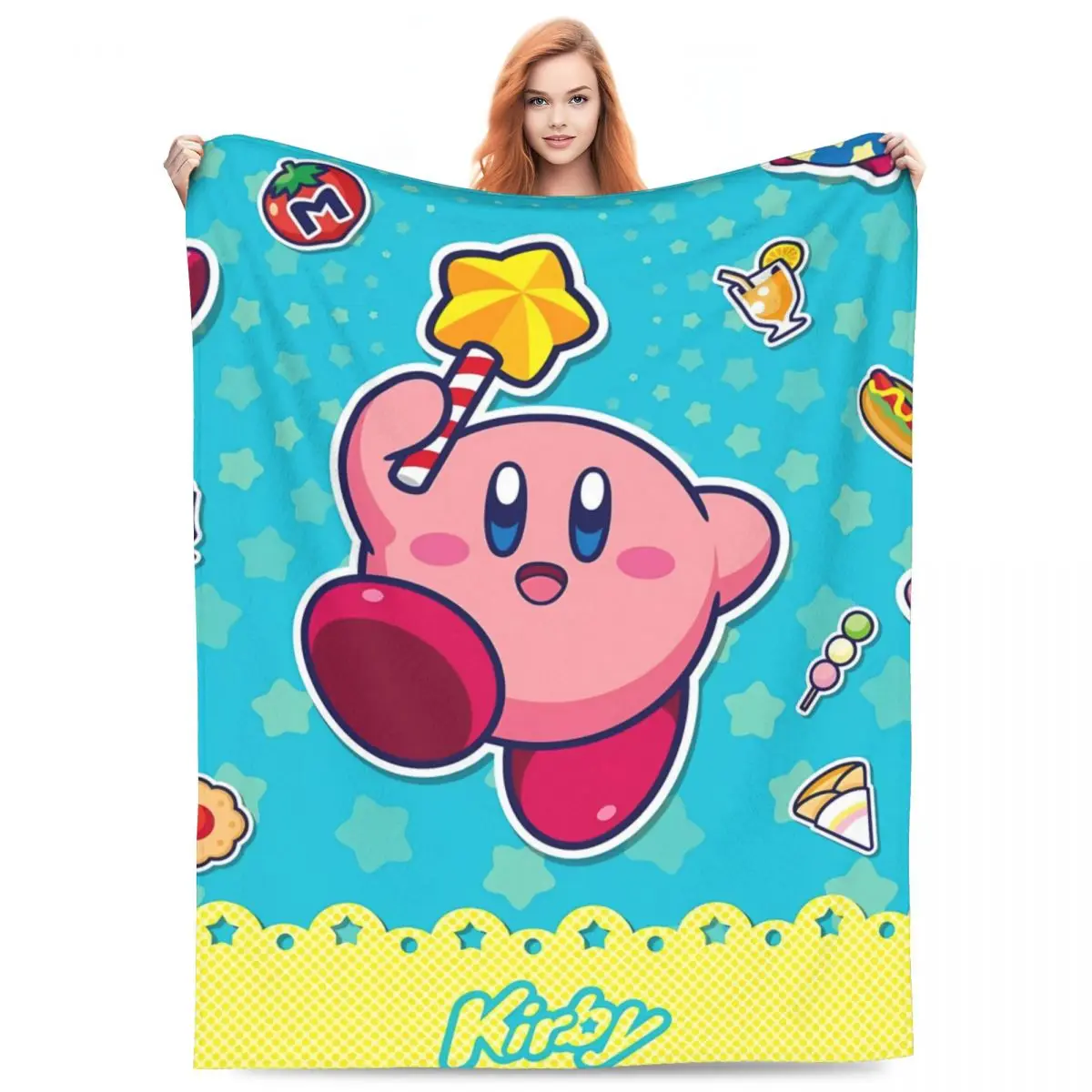 Manta Kawaii k-kirby Stars, ropa de cama suave de calidad, colcha decorativa de primavera para sofá y cama, novedad