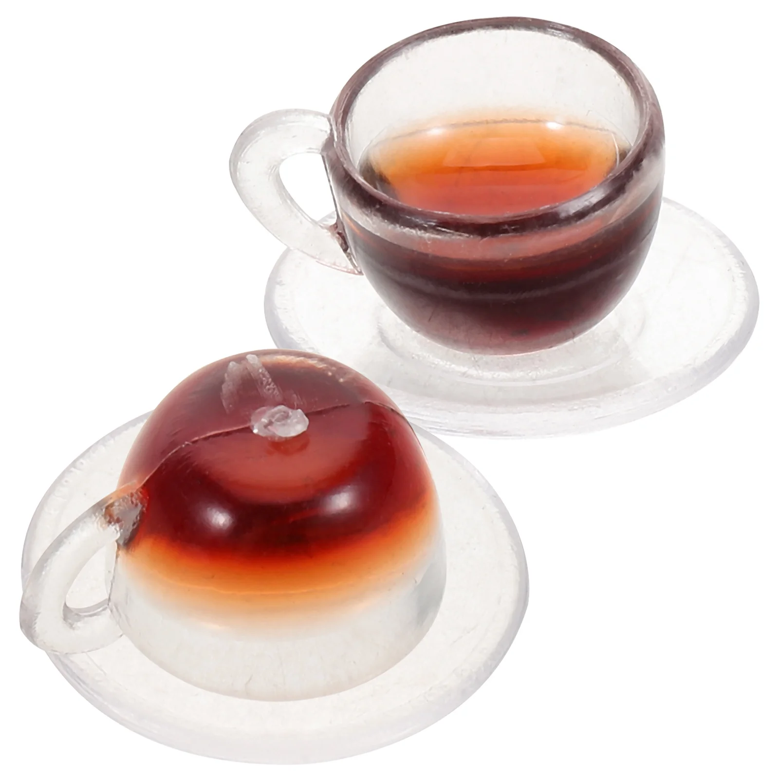 2Sets Miniature Coffee Mugs Resin Realistic 112 Scale Pretend Afternoon Tea Cups for Dollhouse Diorama Decoration
