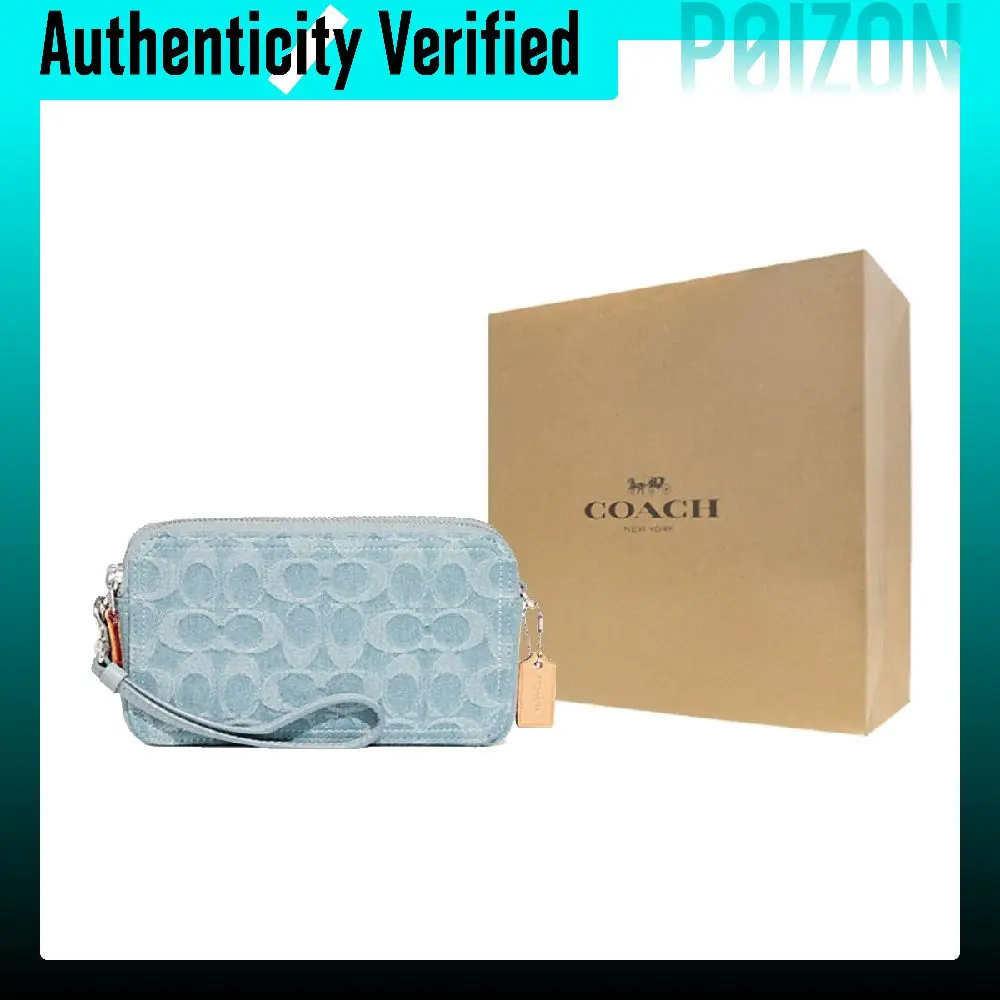 COACH Kira Fabric Camera Bag, Handheld Shoulder Bag, Crossbody Bag Small Women's Blue CK010-LHPBU