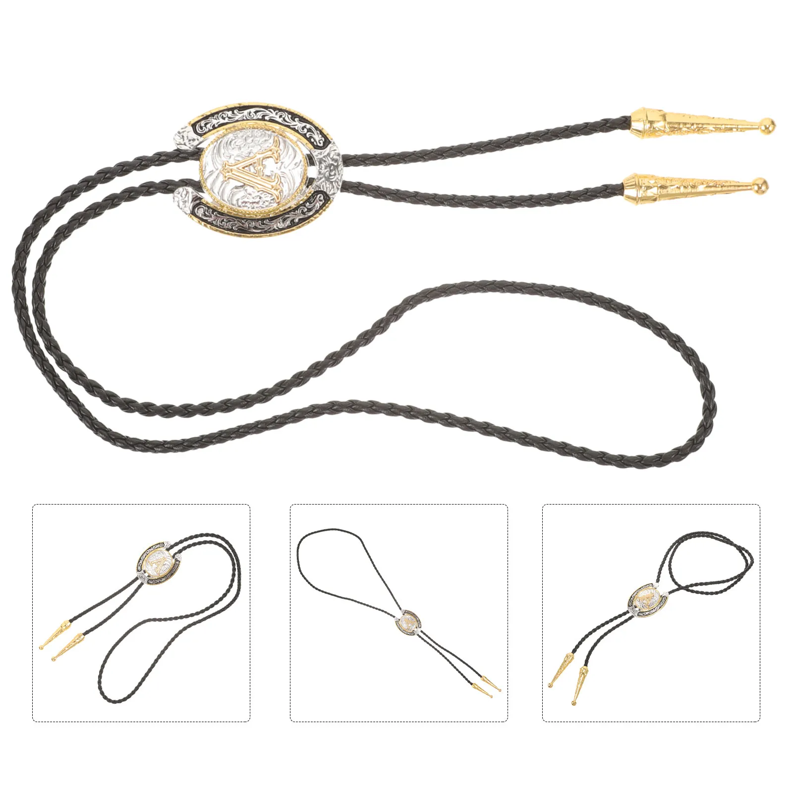 

Винтажный галстук-боло с узором Танццао, регулируемый, из металла и веревки, в западном стиле, для мужчин и женщин, аксессуар