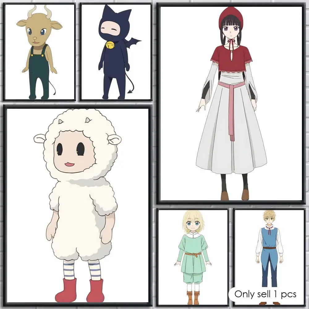 Póster de anime Champignon Witch, adhesivo para pared, decoración artística para pared, para sala de estar, dormitorio, resistente al agua