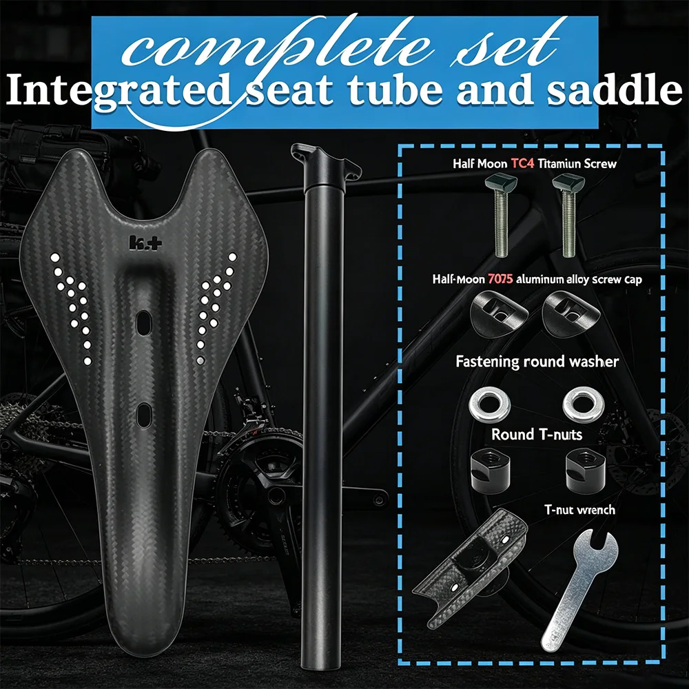 

Carbon Integrated Saddle Seatpost Combo 3K Full Carbon Panel, For Gravel / Road / City / Leisure Bike –diameter27.2 30.8 31.6