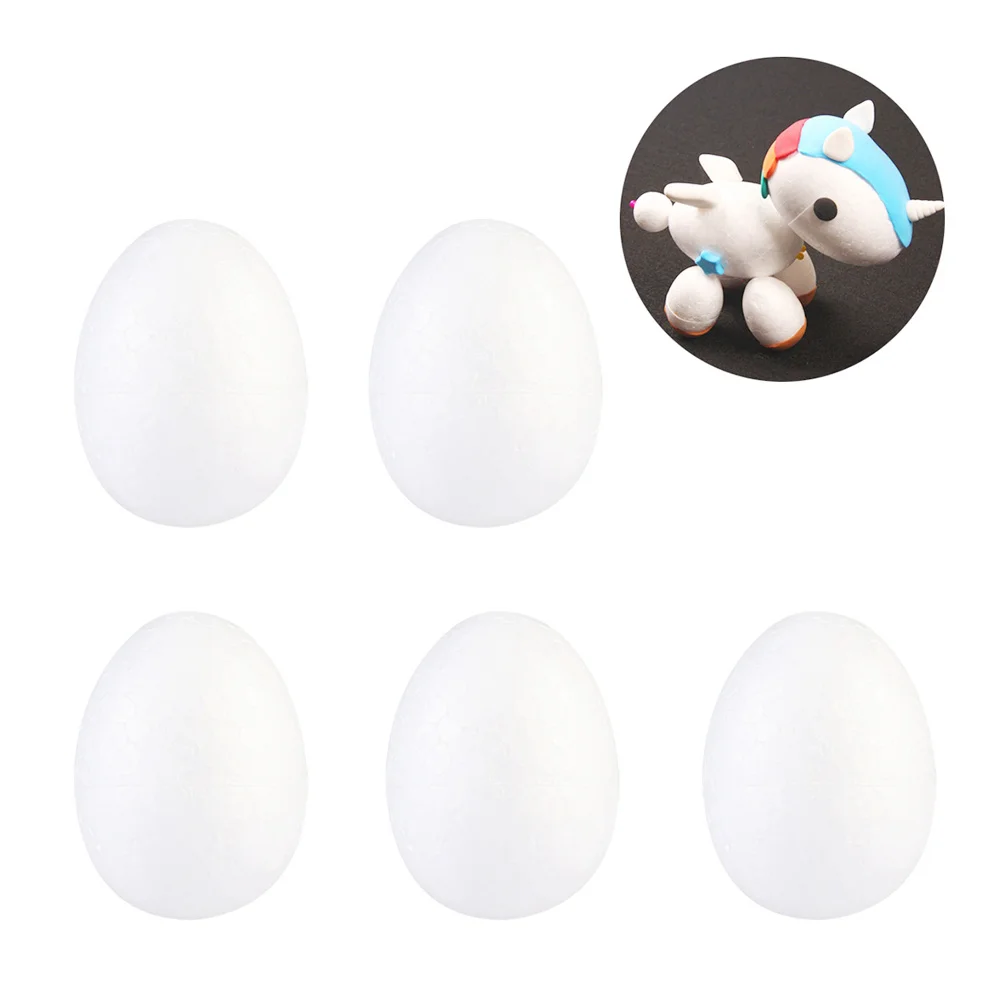 50 Huevos de Espuma para Pintar, Huevos Sólidos para Manualidades de Pascua, Educación Infantil, Adornos de Huevos para Niños