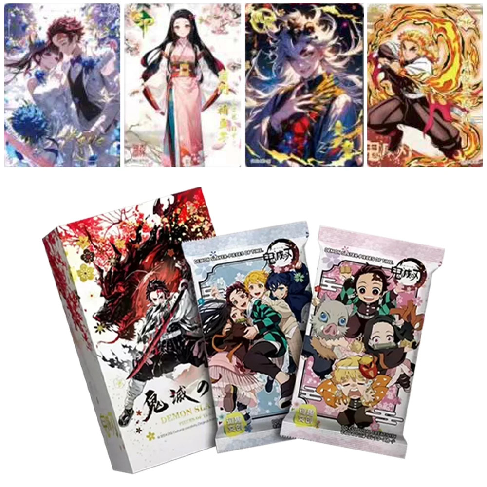 New Demon Slayer Wedding Chapter 02 Cards Box Japanese Anime Figures Tanjirou Nezuko Series Hobby Cards For Children Gift Toys