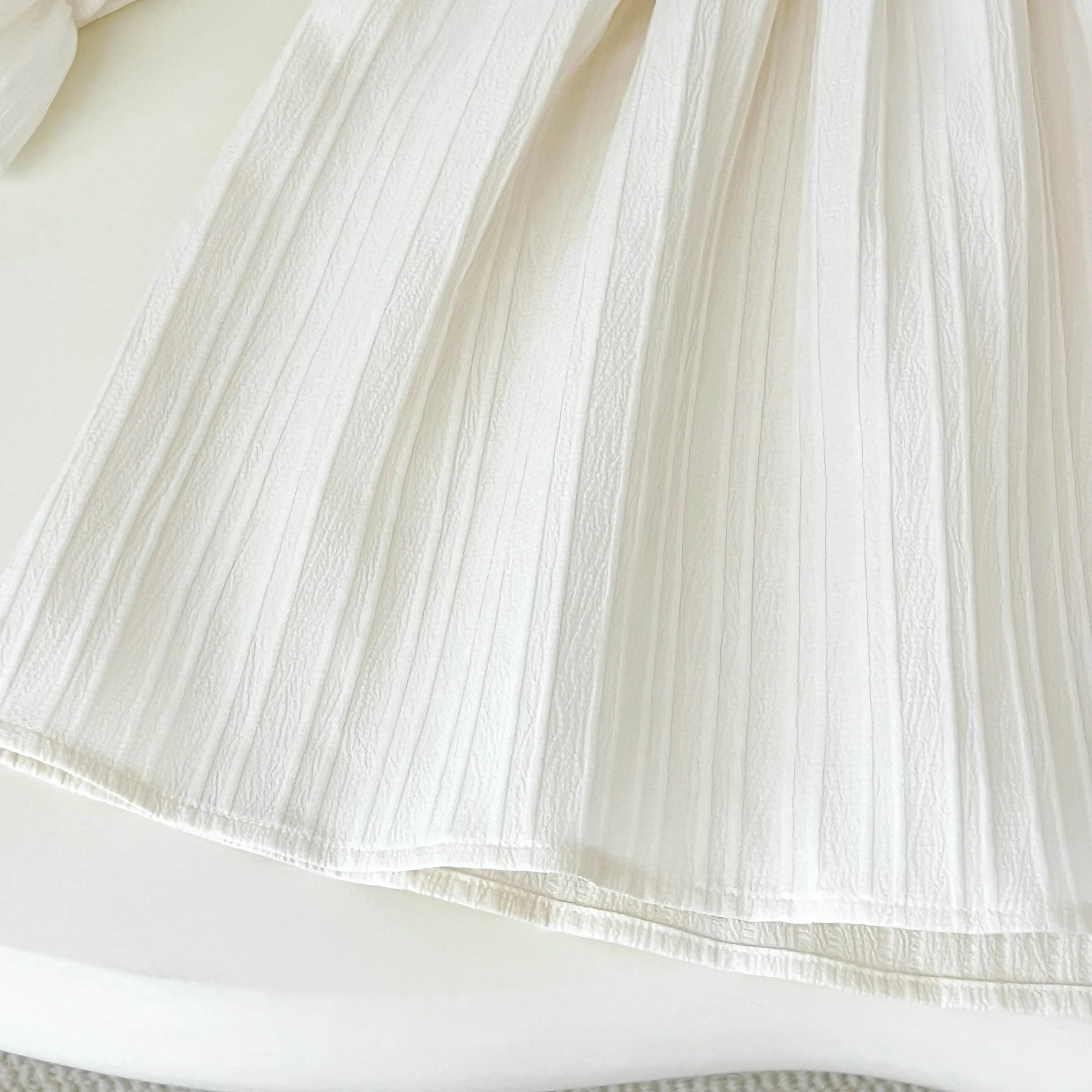 Kinderkleider für Mädchen, besticktes, langärmliges Freizeitkleid mit quadratischem Kragen, Kinderkleidung – Detail 7