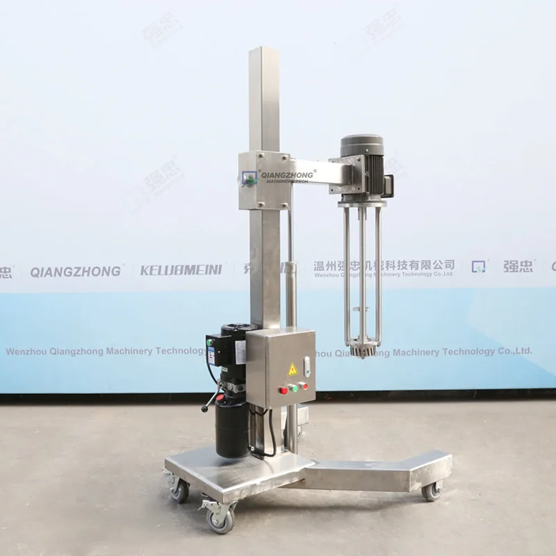 Cream Cosmetics Shampoo Liquid High Shear Homogenizer Mixer Mobile Pneumatic Lift Emulsifying Mixer