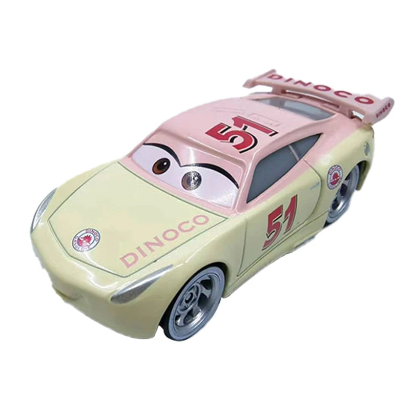 Disney Pixar-Jouet de voiture de course Cars 2 et 3 Rains pour garçons, véhicule en métal moulé sous pression 1:55, McQueen, Chick, Hicks, Mater,
