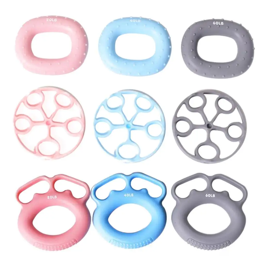 3Pcs Silicone Hand Finger Grip Ring Muscle Power Training Exercise