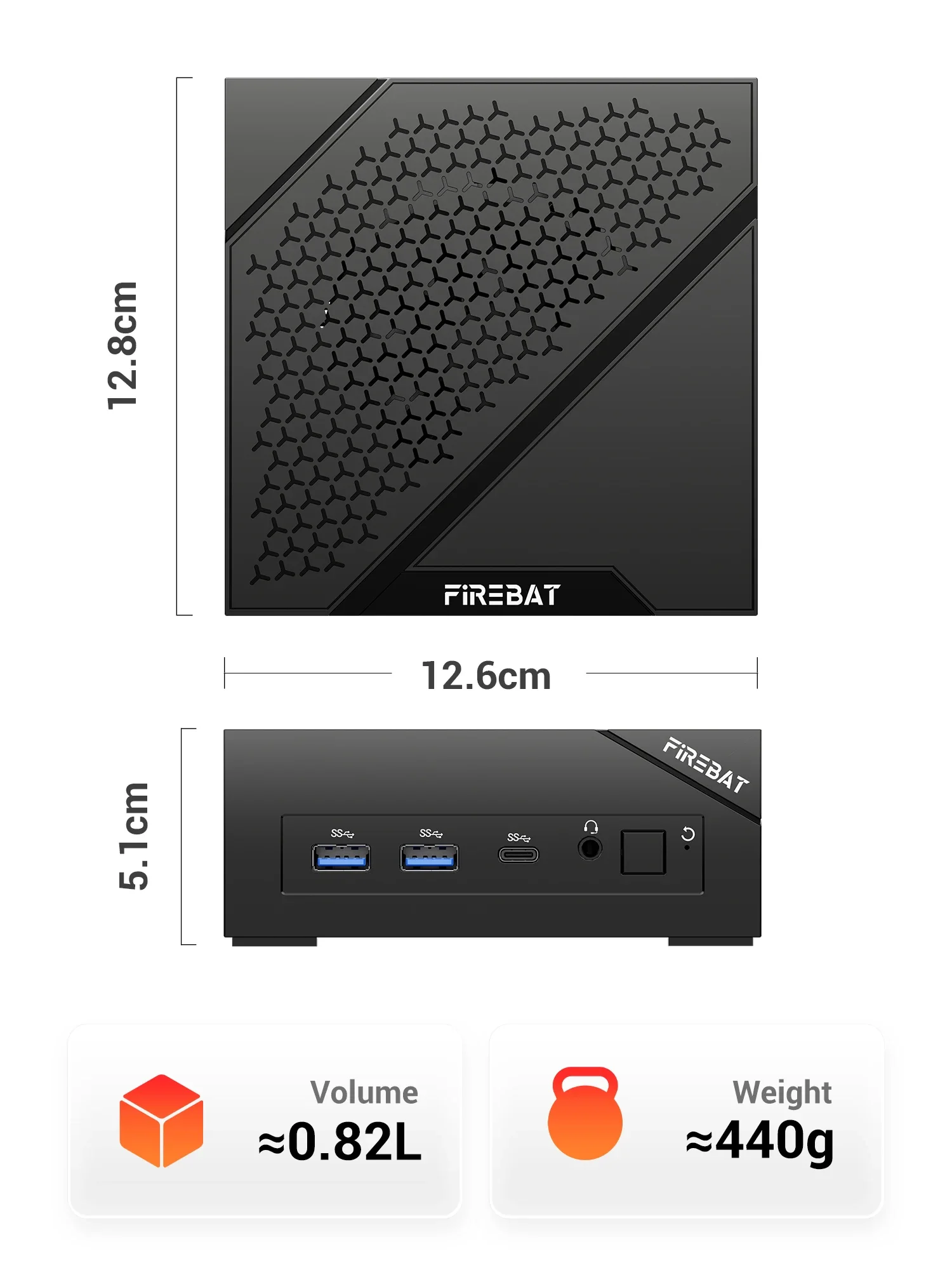 Firebat Am02 Amd Ryzen 5 6600H Mini-PC Ddr5 16Gb Ram 512Gb Ssd Wifi6 Bt5.2 Tragbarer Desktop Mini-PC Computer Netzwerk HDMI-Anschluss – Detail 8