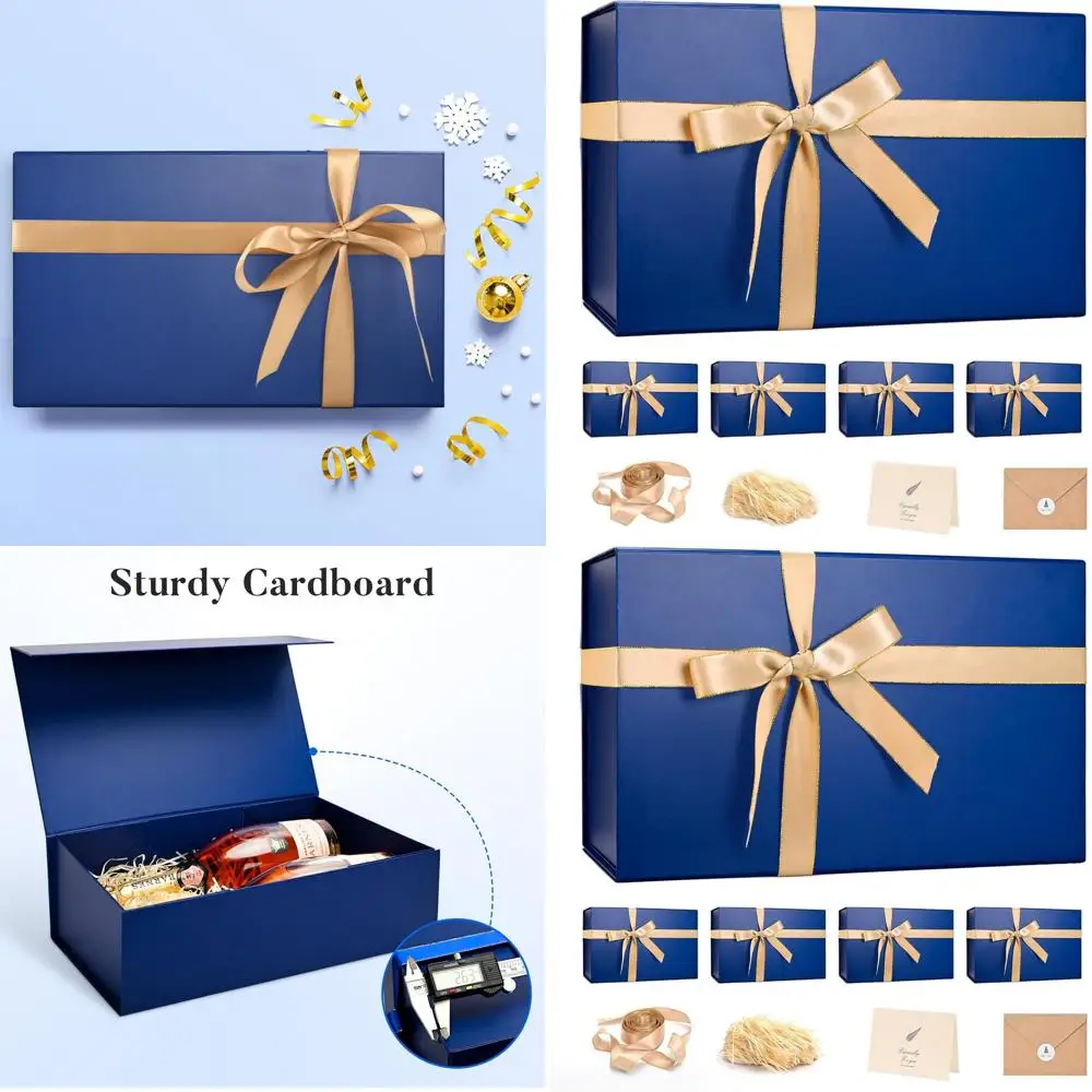 

Подарочные коробки премиум-класса 14x8.5x4.5 с крышками для особых случаев, наполненные измельченной бумагой и лентой