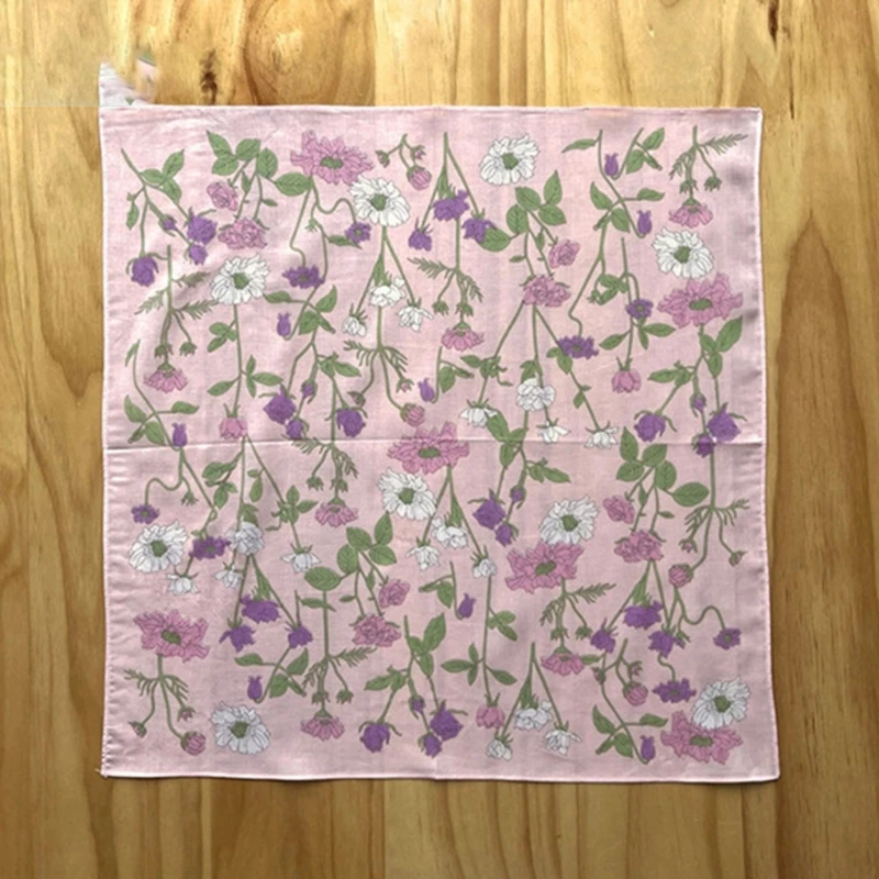 45x45cm Chusteczka damska Zmywalna, kwiatowy wzór Hankies Kolorowa chusteczka