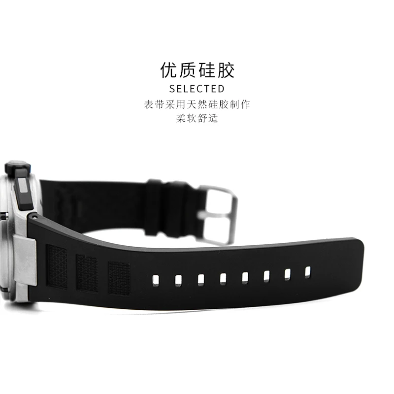 For IWC Engineer Rubber Watchband IW323601 IW376501 IW322503 Silicone Concave Interface Men's 30mmx16mm Pin Buckle Watch Strap