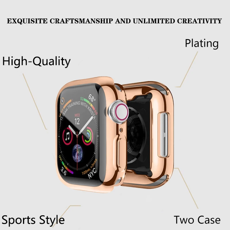 Screen Protector for Apple Watch Case 45mm 41mm 44MM 40MM 42mm 38MM Full TPU Bumper Cover Accessories Iwatch Series 9 8 7 SE 6 3