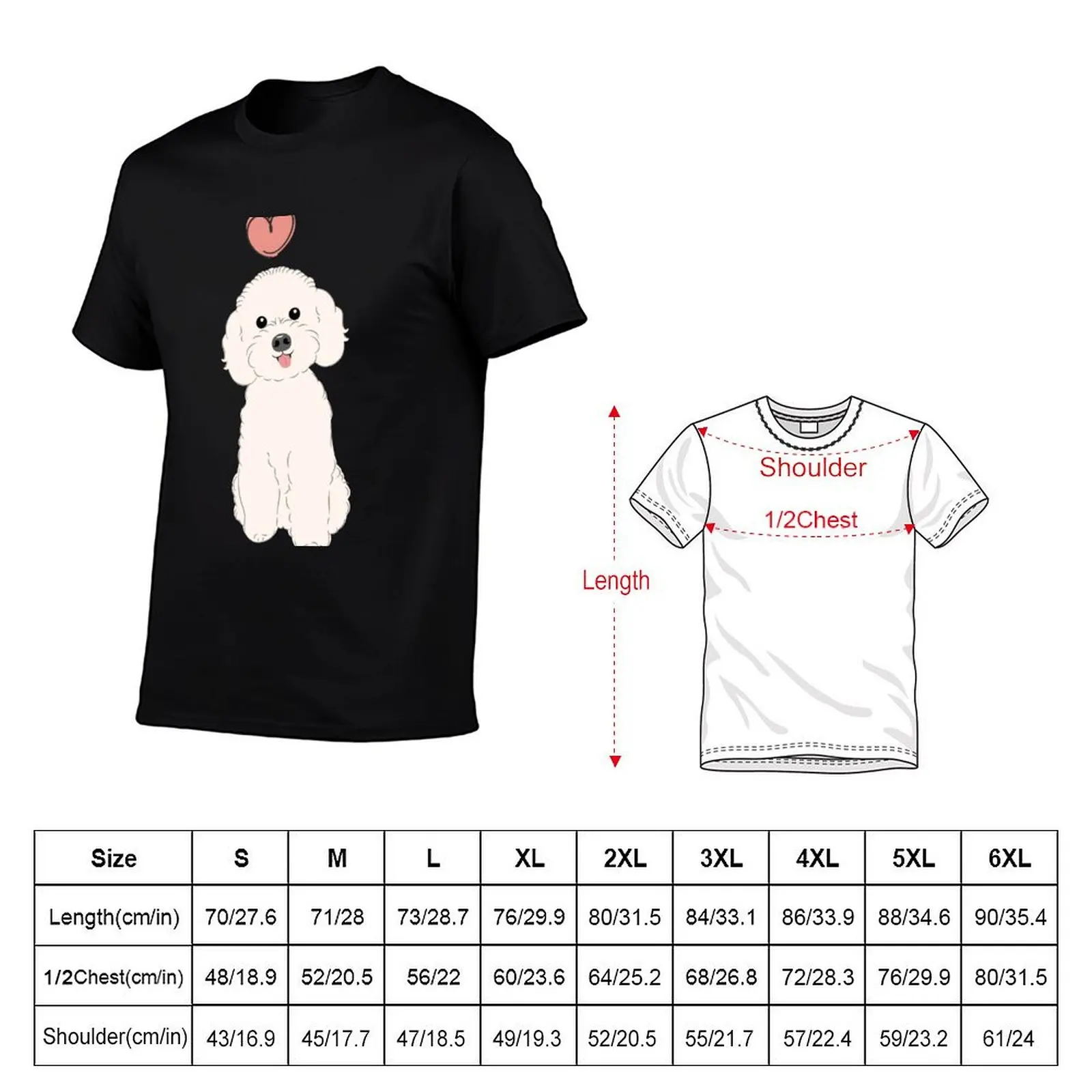LOVE White Poochon Bichon Poodle T-Shirt man t shirts for men printed t shirts for man t shirt man cotton T-Shirt