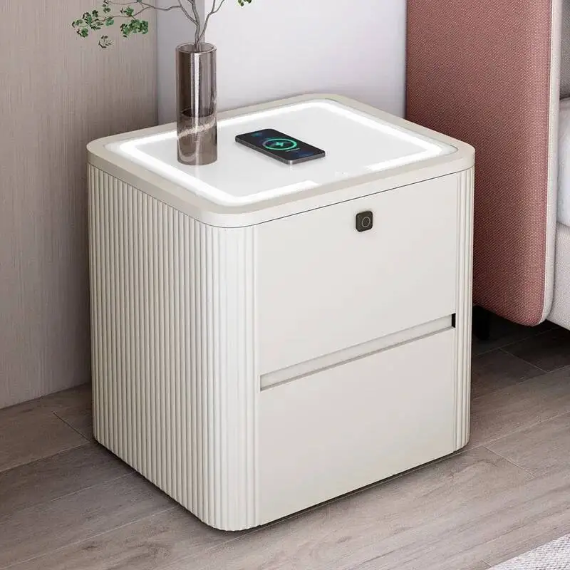 

Wireless Bedside Tables Smart Nordic Charging White Modern Storage Cabinet Bedside Tables Multifunctional Muebles Nightstands