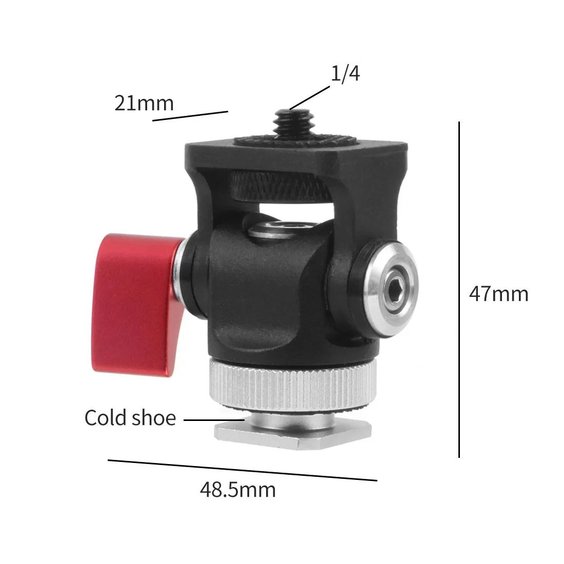 調整可能なモニタースタンド,360度傾斜,180度,コールドシューズマウントと1/4インチマウント三脚ヘッド付き