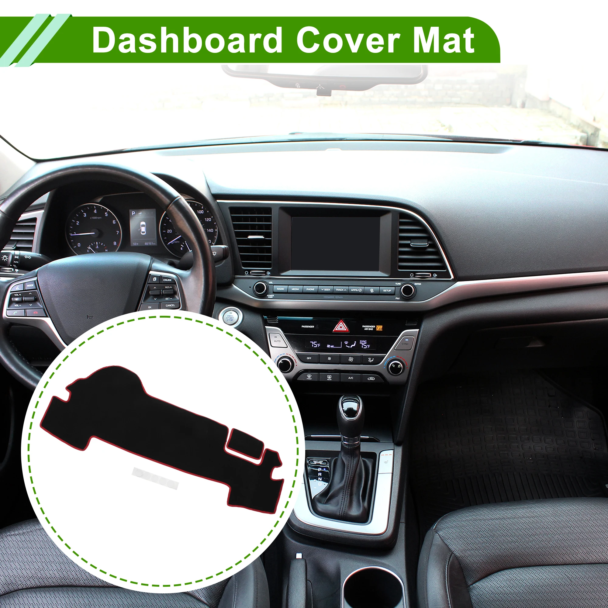

UXCELL Dashboard Cover for Daihatsu Mira LA350S/LA360S 17-24 Dash Cover Mat Carpet Center Console Dash Cover Mat