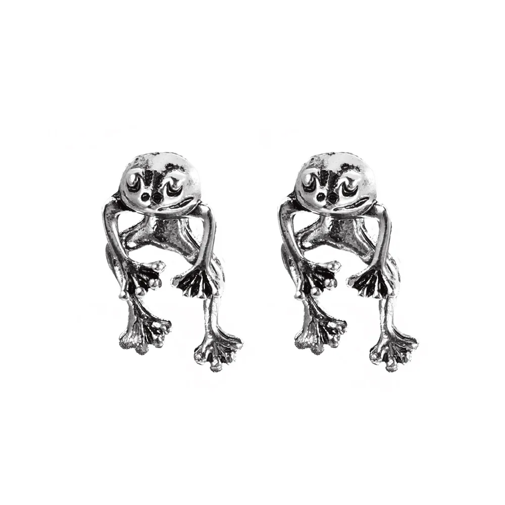 New Creative Cute Frog  Stud Earrings for Women Girls Animal Gothic Punk Piercing Female Party Accessories Jewelry Gift