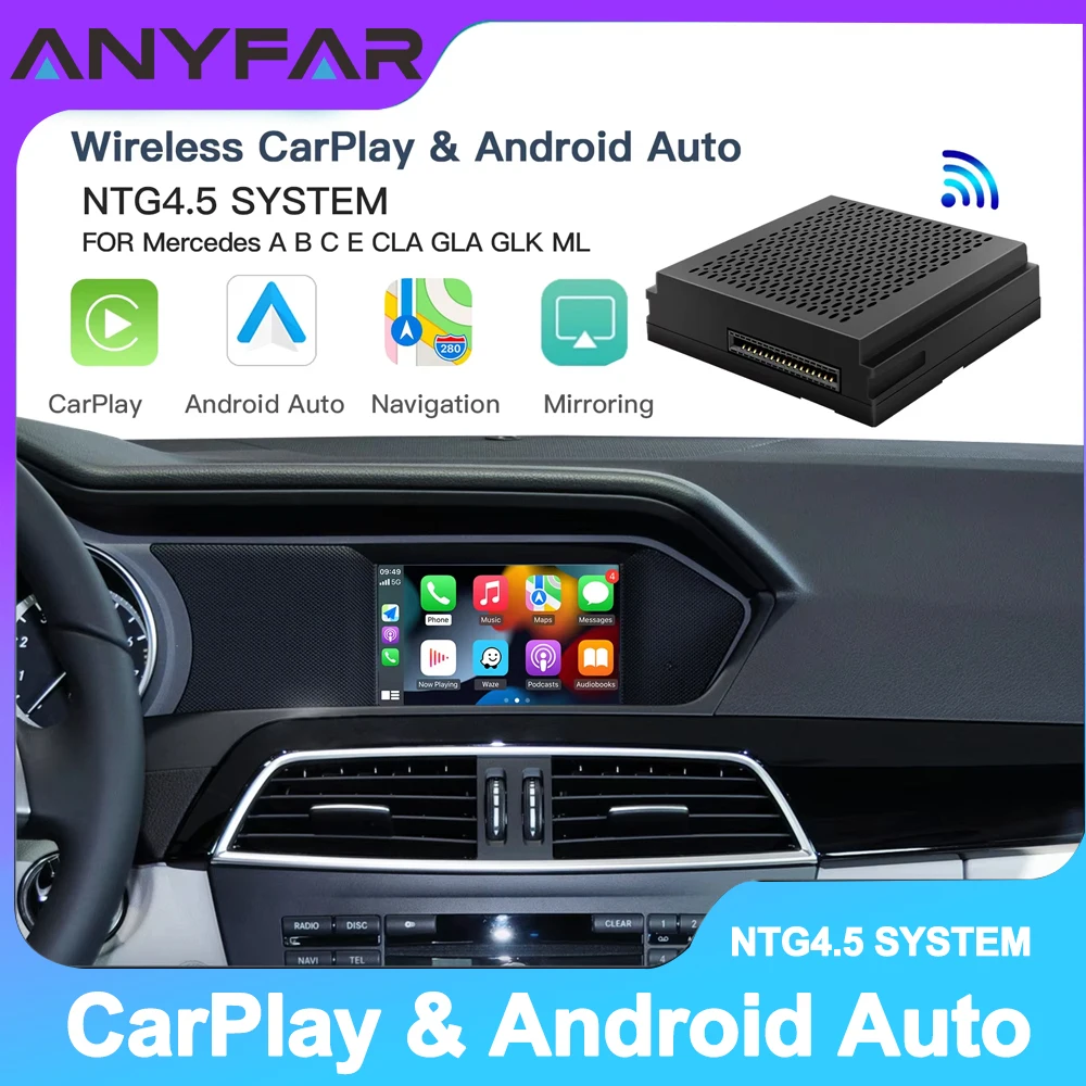 Wireless Carplay Suitable for Mercedes Benz A B C E CLA GLA GLK ML Sprinter NTG4.5 Becker Module Android Auto Navigation