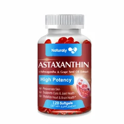 Astaxanthin Supplement with Grapeseed Oil, Ashwagandha Extract, Organic Coconut Oil, and MCT Oil for Joint Health and Immunity