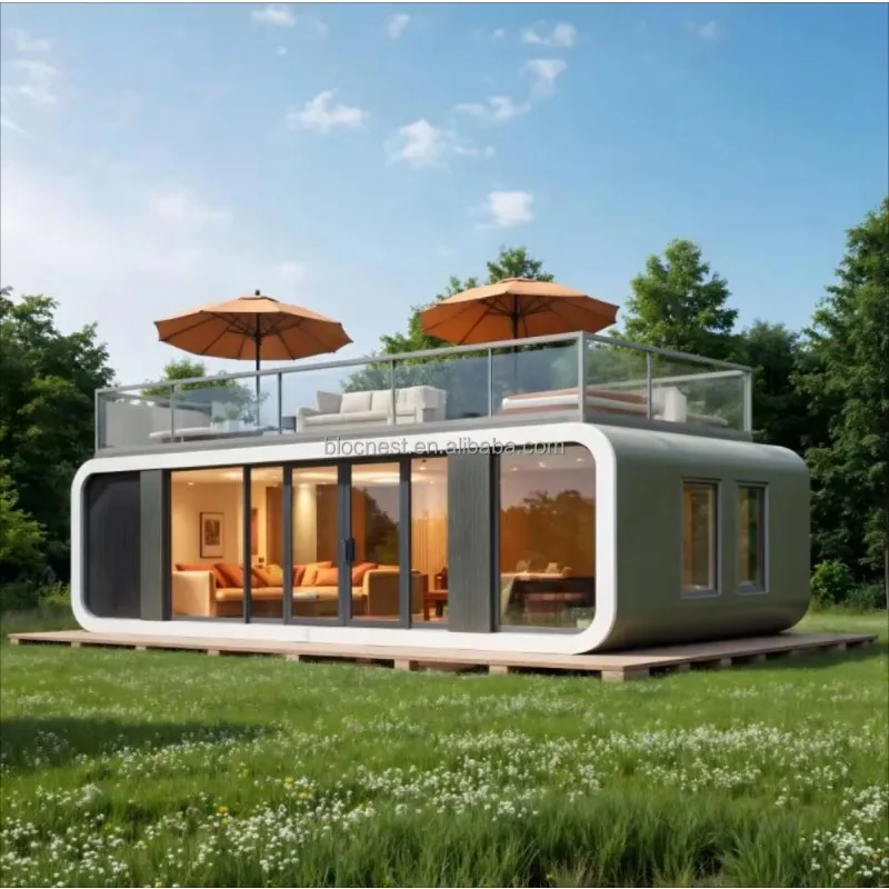40FT Luxury Modular Prefab Apple Cabin House with Hot-Dip Galvanized Steel