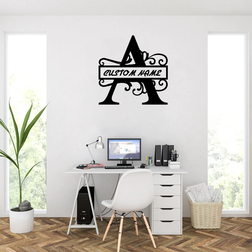 1PC Lovely Letter A Custom Name Wall Stickers Self Adhesive Art Wallpaper A gift for a friend Wall Stickers Waterproof Wallpaper