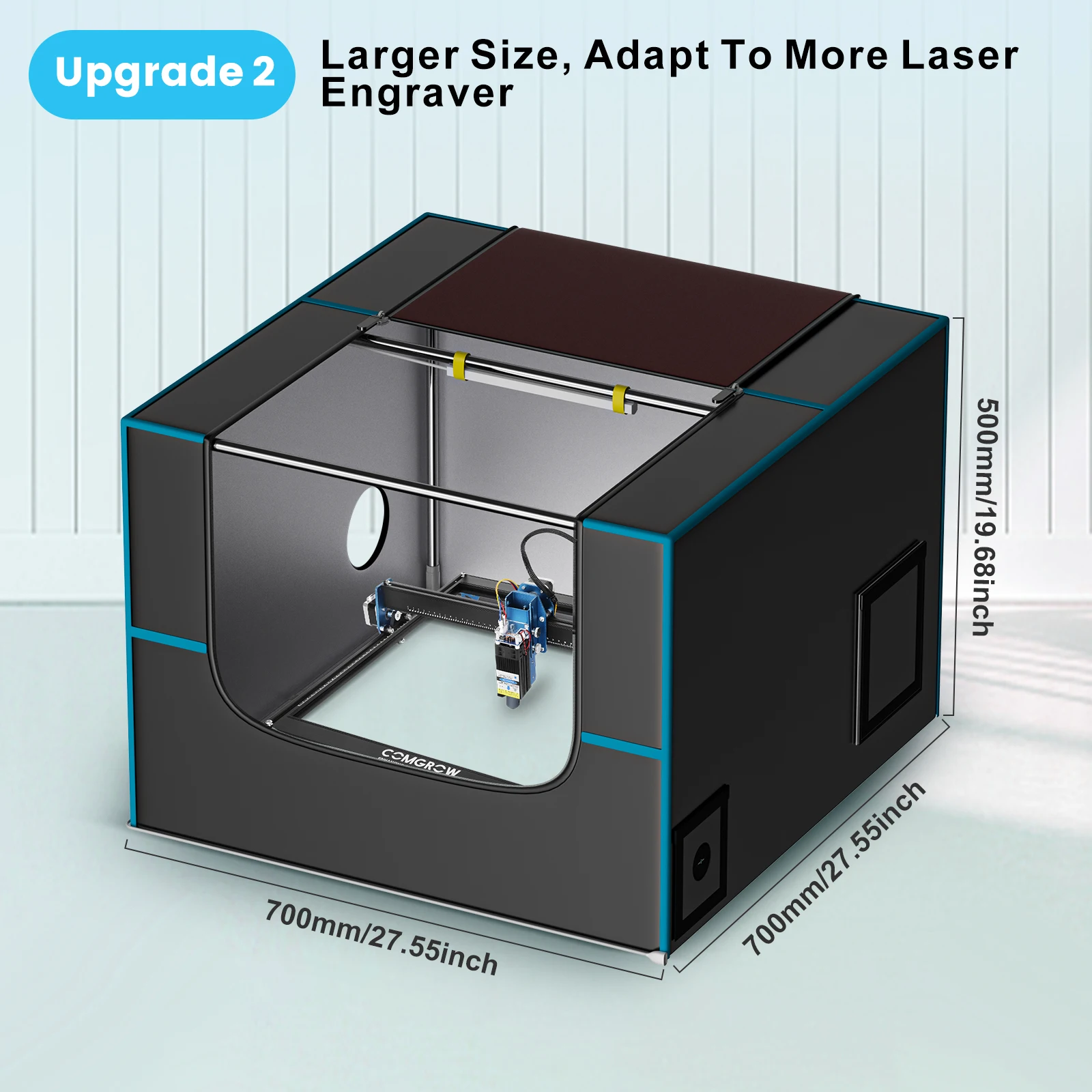 Imagem -04 - Comgrow-gravação a Laser Atualizada Proteção Ocular Capa Protetora à Prova de Fogo Barraca para Máquina de Gravura Cnc