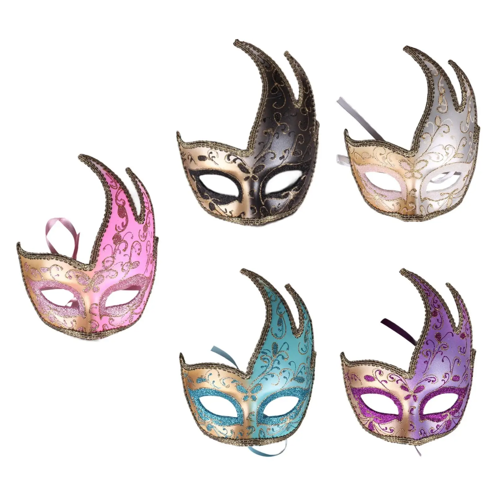 Masquerade Mask Lightweight Vintage Style Comfortable Cosplay Props for Men Carnival Party Favors Supplies Night Club Holiday