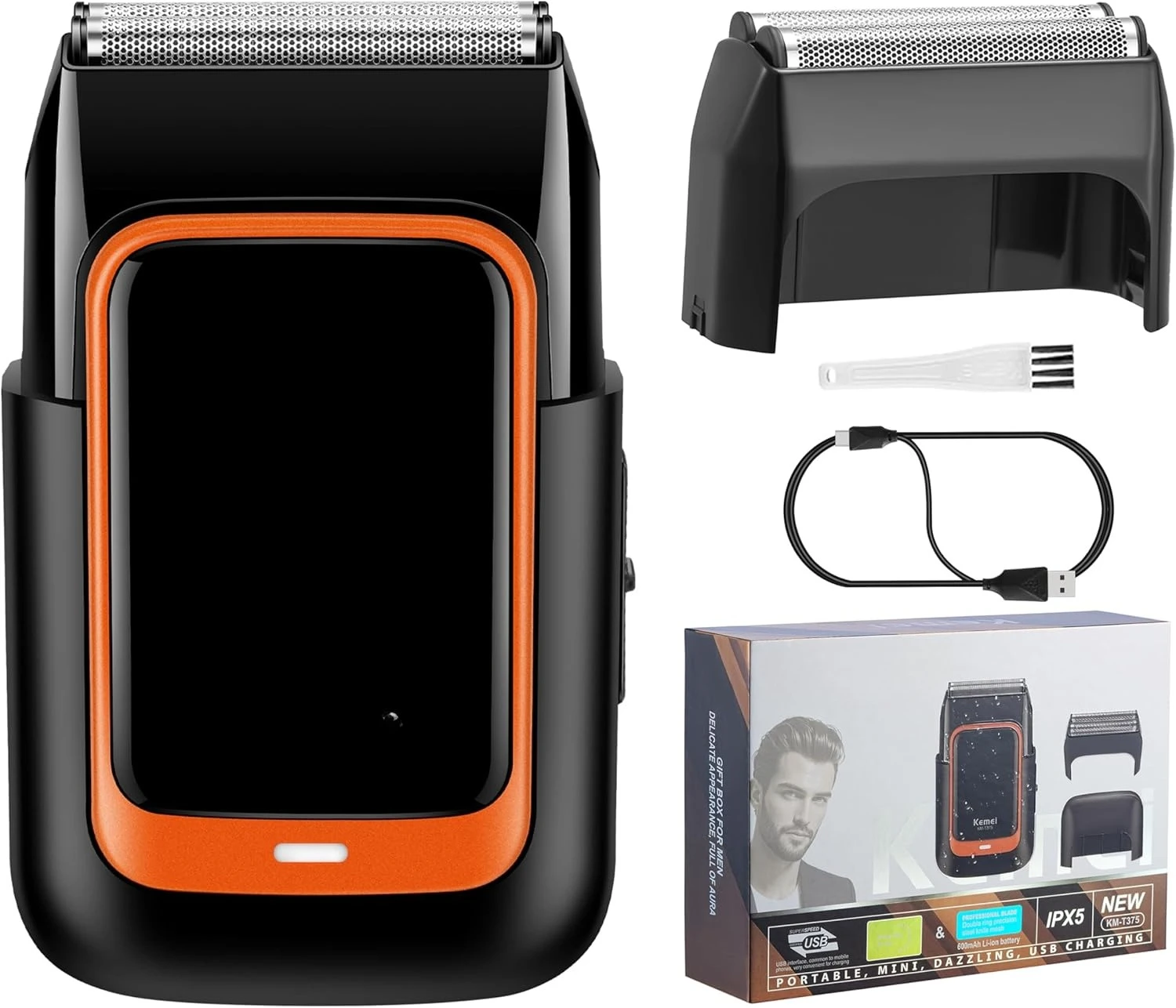 

Новая улучшенная компактная электробритва 2026 года для мужчин, водонепроницаемая, для тщательного бритья лица, с двойными плавающими лезвиями, для влажного бритья