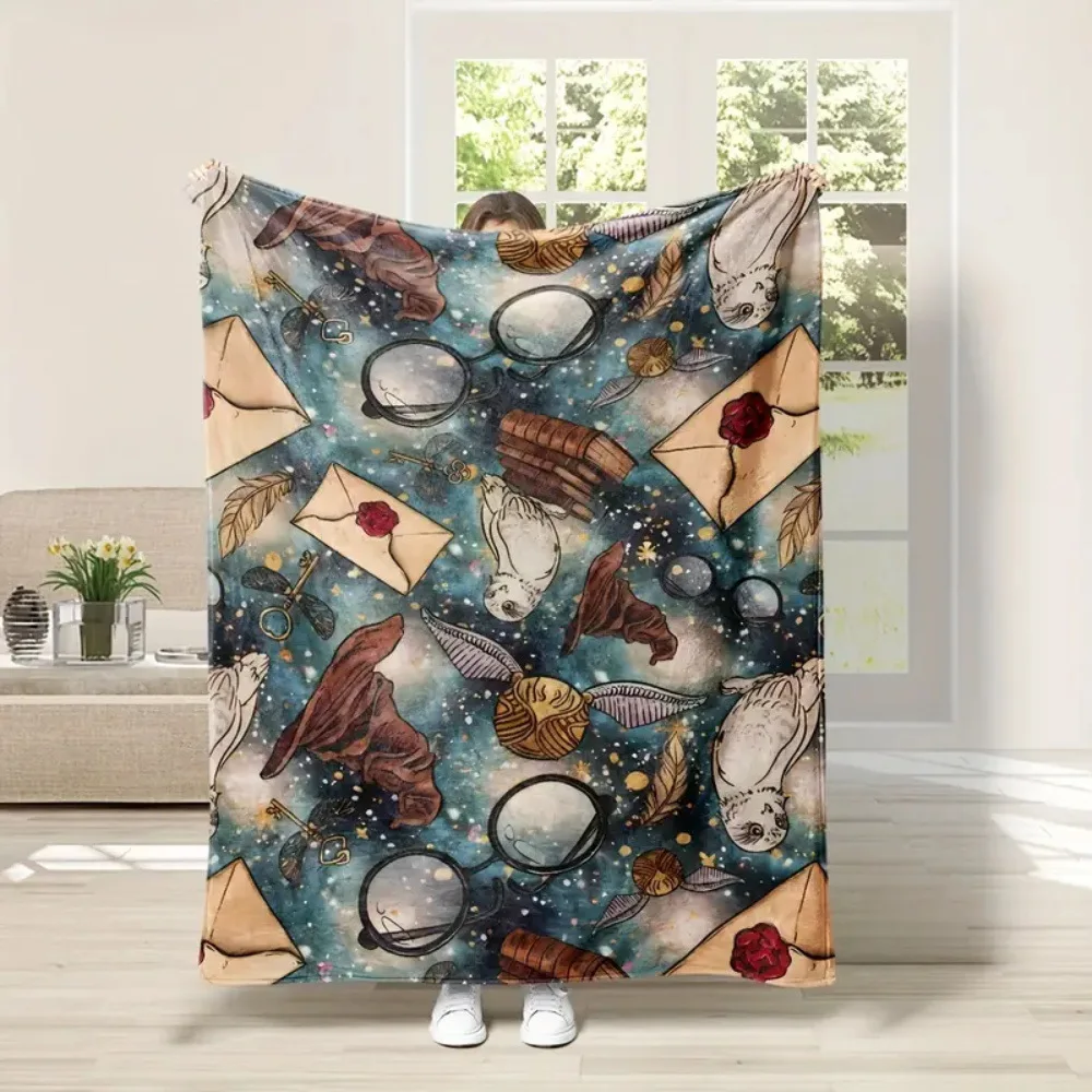 Halloween cartoon ghost digital-printed polyester Bedroom velvet flannel cover blanket Fleece soft sofa cover blankets for beds