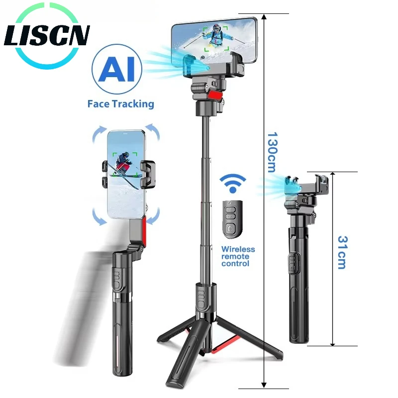 

LISCN C16 C10 Handheld Gimbal Stabilizer Selfie Stick Tripod AI Facial Tracking Smart Stabilizer Wireless Remote for IPhone