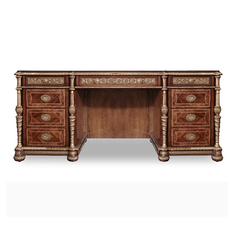 Mahogany carved desk, computer desk, writing desk