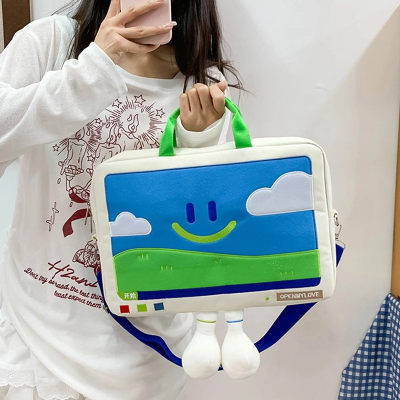 Cute Tablet Sleeve Bag Crossbody Handbag For IPad Xiaomi Tablet Laptop Cover Pouch Notebook Shoulder Carry Commuter Bag