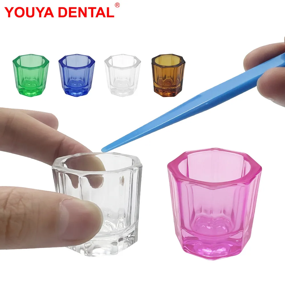 

5pcs Dental Mixing Cup Glass Bowls Dish Household Octagonal Reconcile Cups Dentistry Lab Liquid Powder Holder Dentist Containers