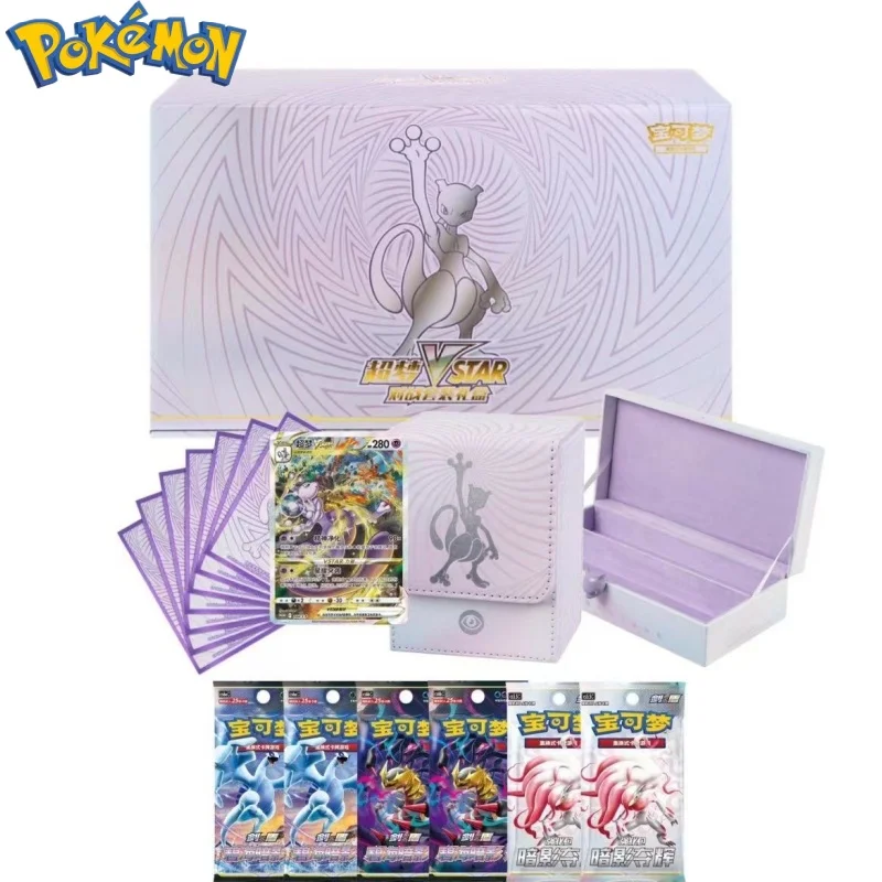 

Hot Pokemon Trading Cards Game - Charizard Vstar & Mewtwo Simplified Chinese Edition 8.0 Collectible Suit Gift Box Child'S Toy