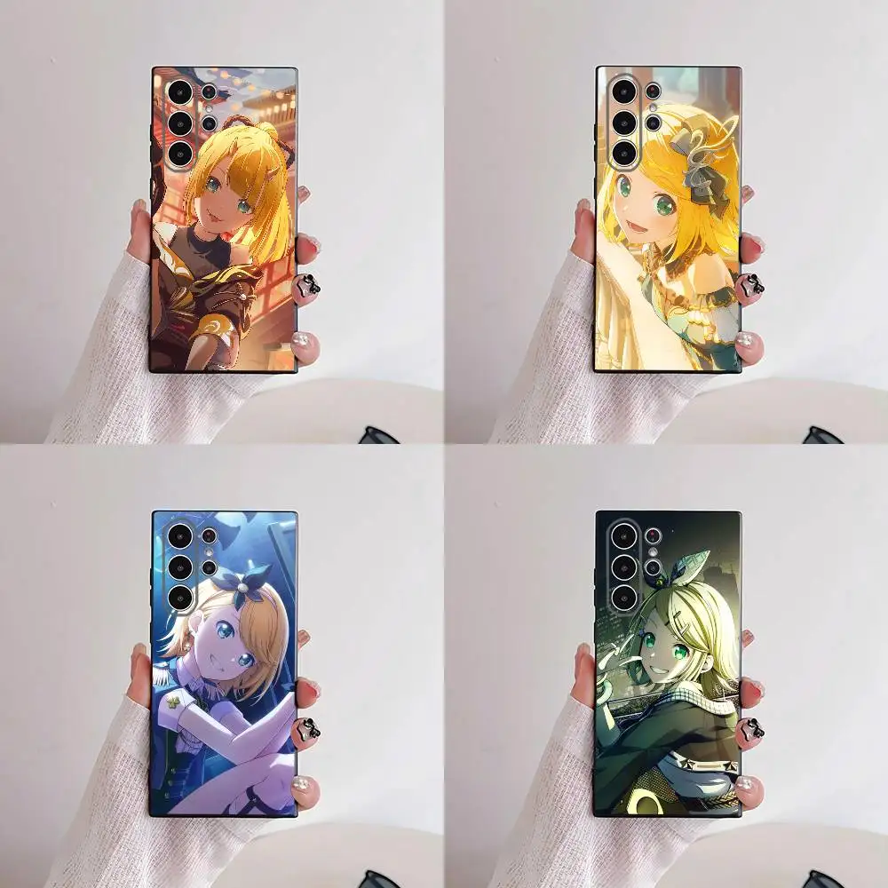Music Project Rin Kagamine Cute Girl Phone Case For Samsung S25,S24,S21,S22,S23,S30,Ultra,S20,Plus,Fe,Lite,5G Black Cover