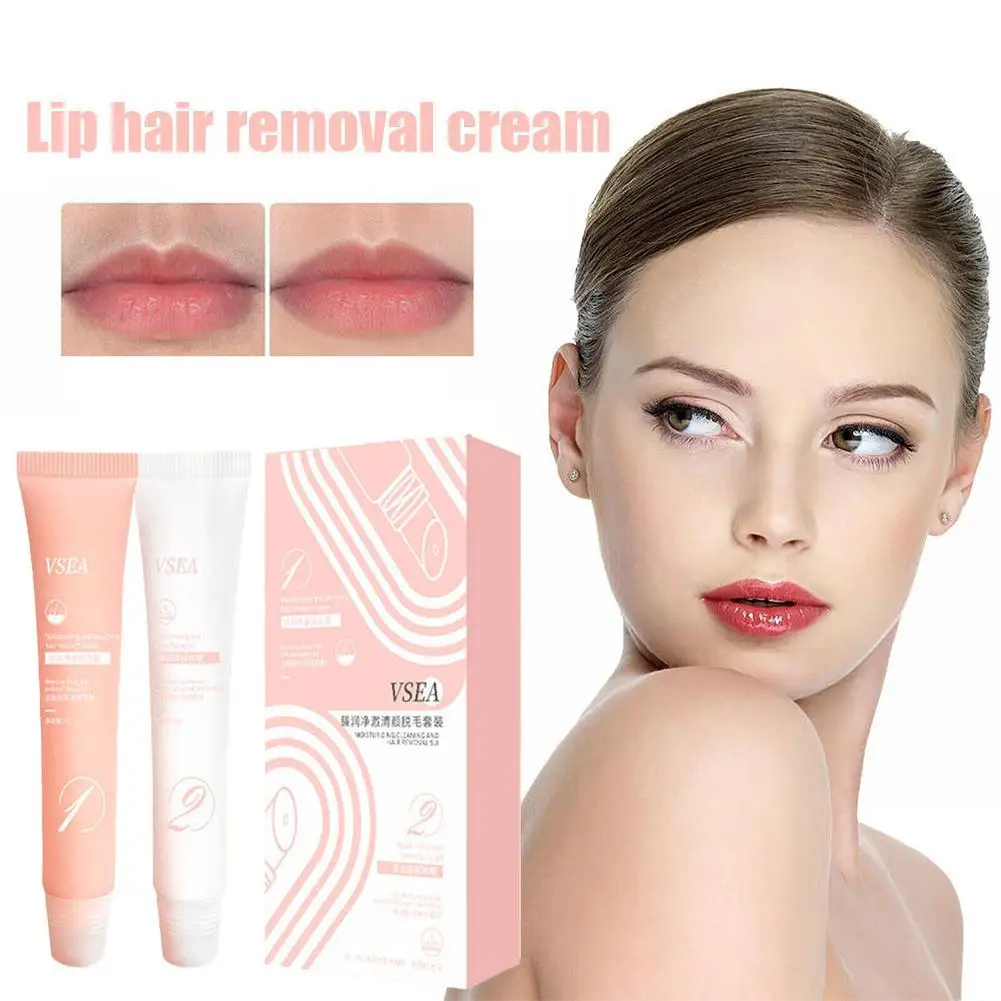 ที่มีประสิทธิภาพ Lip Hair Remover ผู้ชายผู้หญิงไม่เจ็บปวดอ่อนโยนครีมผิว Aloe Lip GEL Care Epilation Hair Kit Removal Moisturizing F I5p8