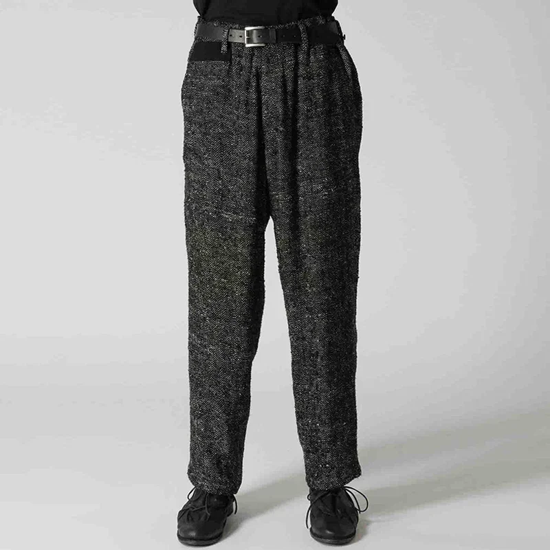 

YOJI OOAK оригинальный дизайн, шерстяные асимметричные брюки, повседневные брюки, свободные маленькие прямые брюки, прилив