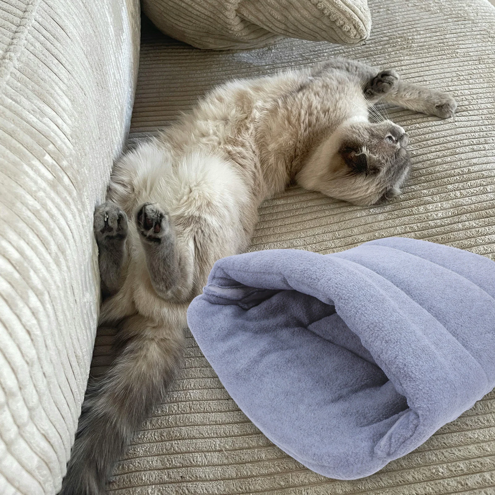 

Pet Bed Warm Sleeping Bag Small Dogs Cats Triangular Cave Nest Soft Indoor Winter Sleeping Cushion Beds and Hides