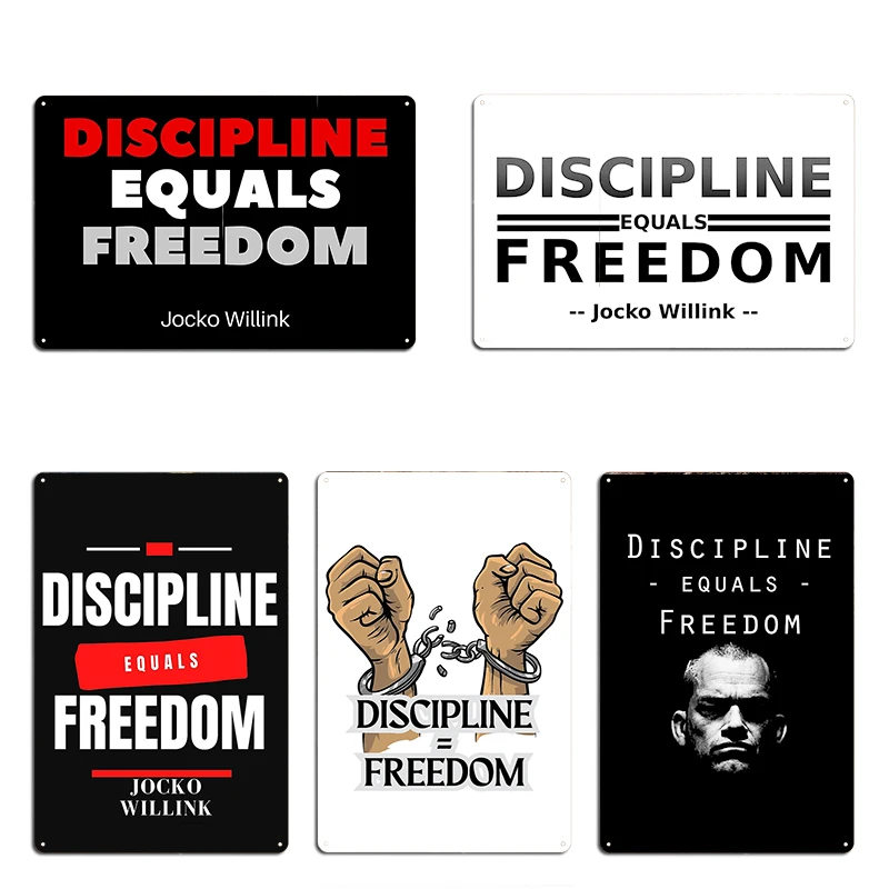 Discipline Equals Freedom Jocko Willink Quote Metal Plaque Poster Club Bar Wall Cave Retro Garage Decoration Tin Sign Posters