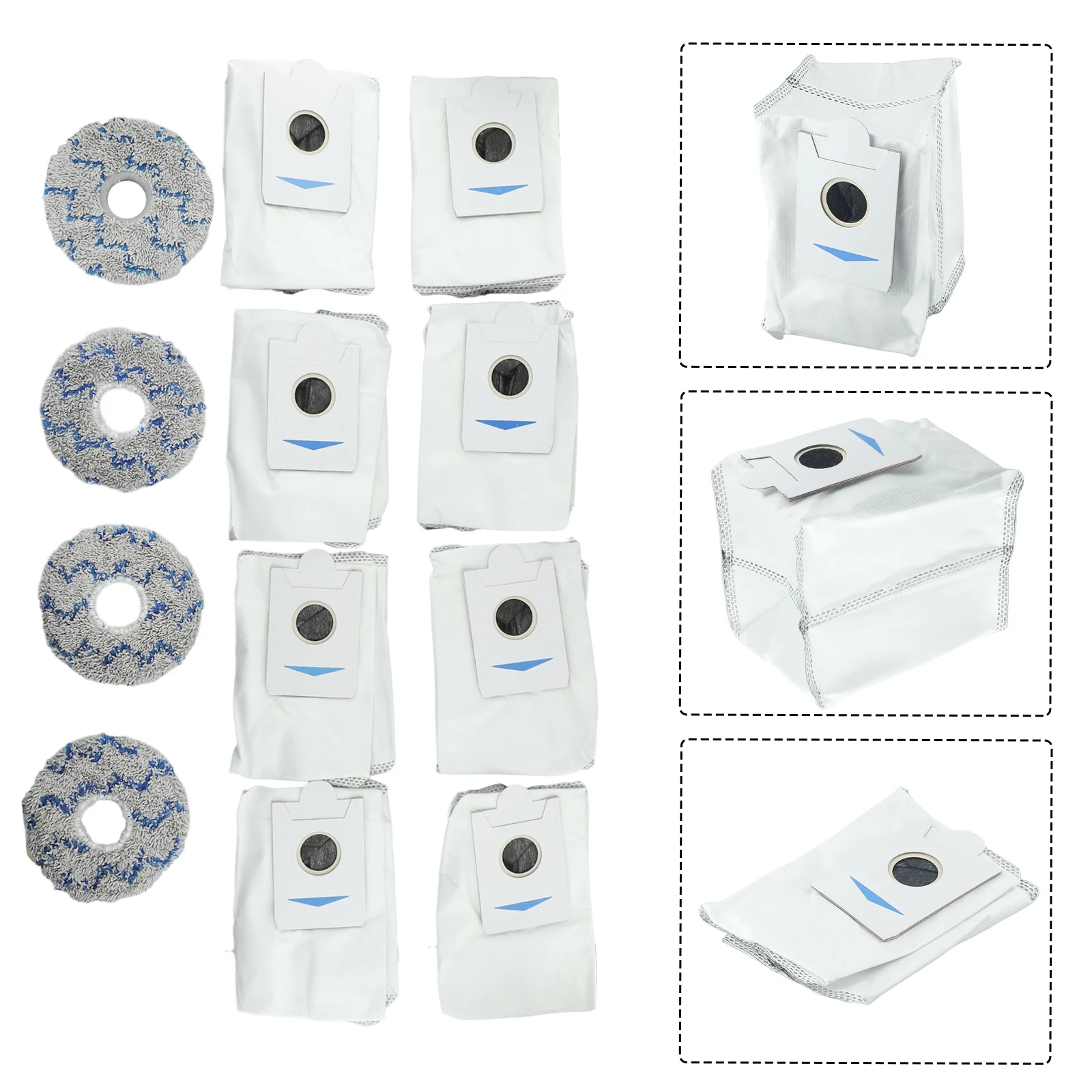 

Мешки для сбора пыли и салфетки для уборки для Ecovacs Deebot T20/8: 4 мешка для сбора пыли, 4 салфетки для мытья полов, насадки для уборки дома