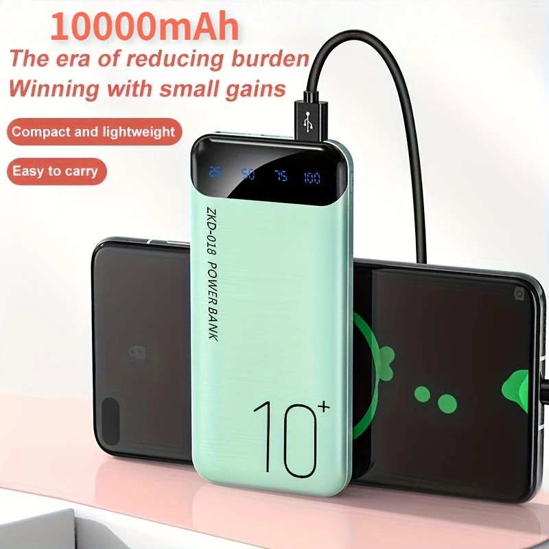 

PortablePower Bank, портативный блок питания емкостью 10000 мАч, совместимый со смартфоном, компактное зарядное устройство, совместимое с IPhone/Samsung Huawei