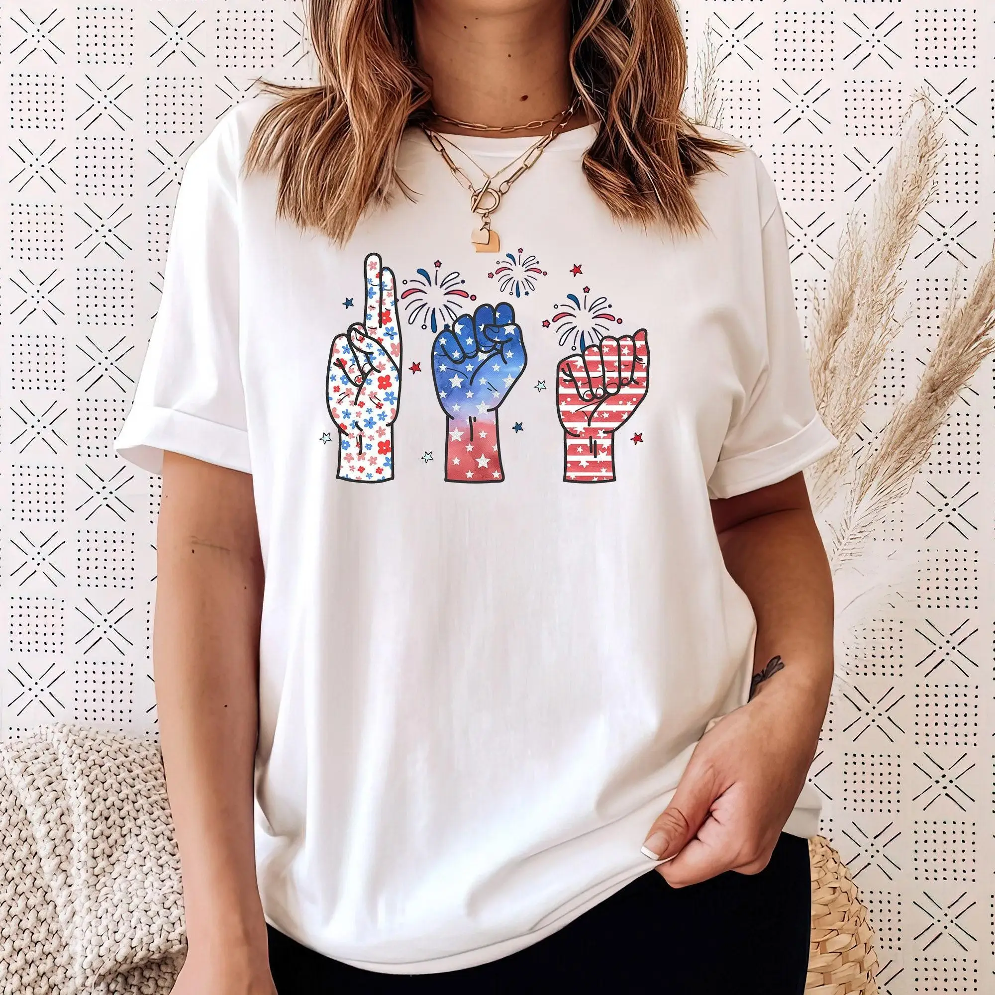 

USA Sign Language Shirt, ASL 4th Of July Shirt, America ASL Tee, Sped Teacher Shirt, Patriotic Shirt, Independence Day Tee