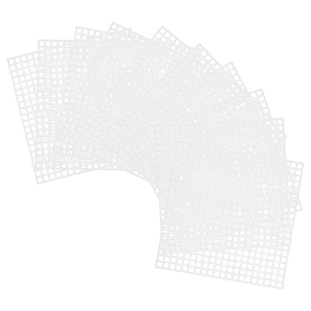 

10pcs Crocheted Material Sheets Plastic Mesh DIY Projects Sewing Embroidery Canvas Woven Wire Grid Accessories Plastic Bag Pads