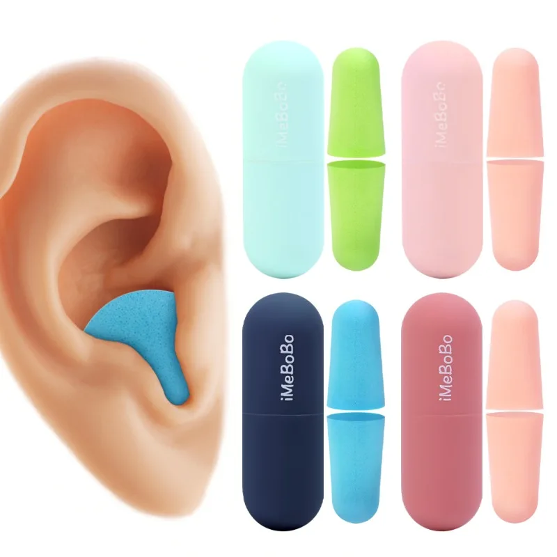 1/2pcs Anti Noise Ear Plug Noise Reduction Sleep Study Plugs Anti Bruit Earplug Sleeping Slow Rebound Ear Plugs with Storage Box