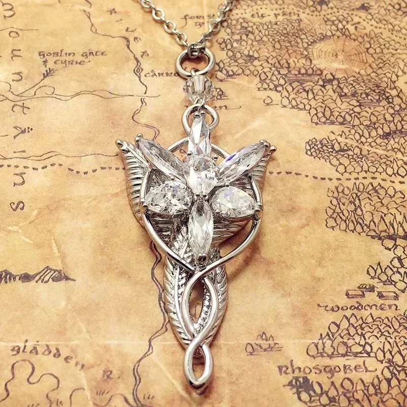 LOTR Arwen Evenstar Pendant Necklace Hobbit Fashion Princess Women Necklace Fan Gift High Quality