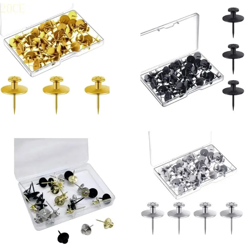 

20CE 30Pcs Push Pin I Metal Push Pins for Bulletin Board Cork Notice